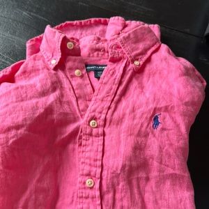 Long sleeve bottom up shirt pink!